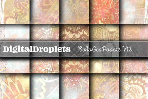 Boho Geo Papers Vol. 12: Earthy & Geometric Design Assets