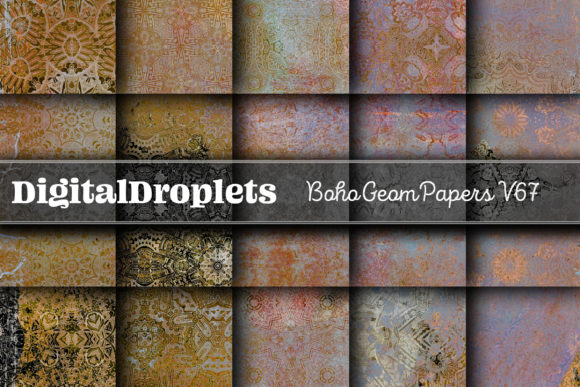 Boho Geom Papers Vol. 67 | Collection: A Designer's Textured Toolkit