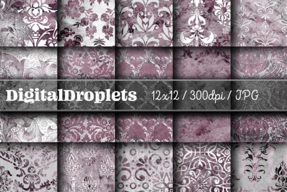 Bubble Gum Damask Vol. 20 | Vintage Scrapbook Papers