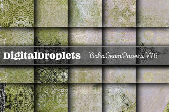 Exploring the Textured Artistry of Boho Geom Papers Vol. 76